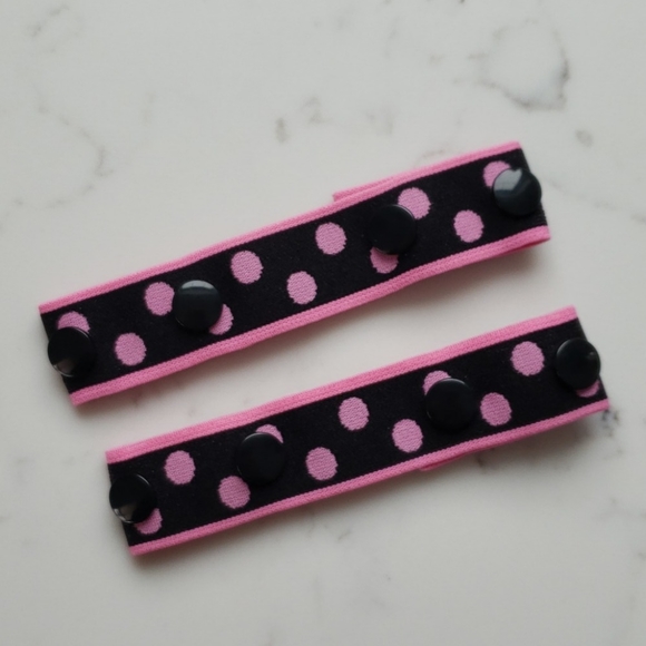 NEW Black and Pink Toddler Belt Set of 2 Handmade Elastic SNAP BELT for Pants - Picture 2 of 5